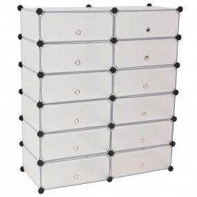 Shoe Organizer White Plastic panels, Steel frame