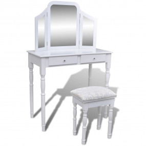 Dressing Table White Pine wood Medium Adjustable Armres...