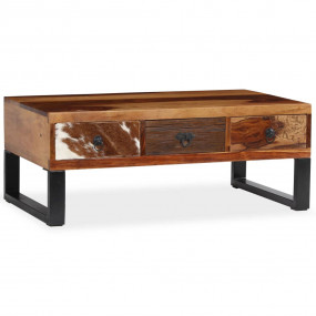 Coffee Table Honey brown Solid Sheesham wood Large