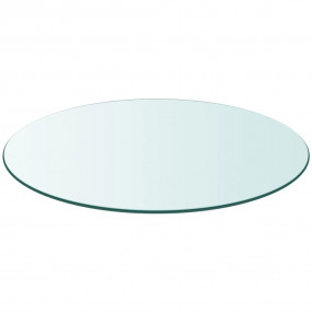 Table Top Transparent Tempered Glass 23.6 In Diameter T...