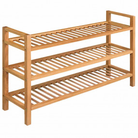 Shoe Rack Solid Oak Brown Solid Oak Wood Large Shoe Rac...