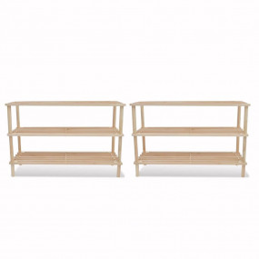 Shoe Cabinet Set of 2 Natural wood Solid fir wood Mediu...
