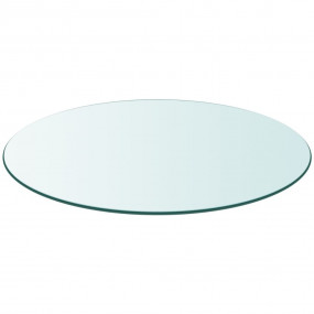 Table Top Transparent Tempered Glass 35.4 in diameter R...