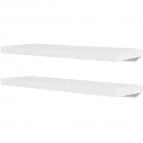 Wall Shelf Set of 2 White MDF with a matte finish