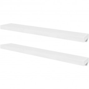 Wall Shelf Set of 2 White MDF