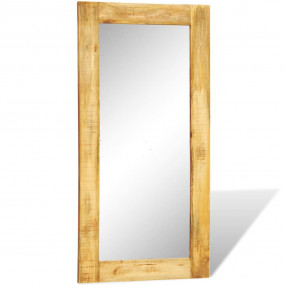 Mirror Mango Wood Natural Solid mango wood, Glass Large...