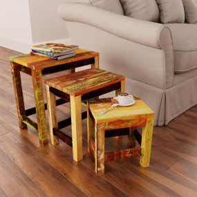 Side Table Set of 3 Unique designs for each piece