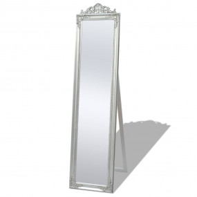Free-standing Mirror Silver Wood, Glass, Engineered Woo...