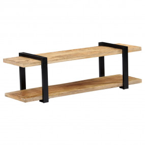 TV Cabinet Brown Solid mango wood with powder-coated ir...