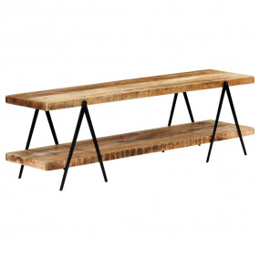 TV Cabinet Natural wood with black metal