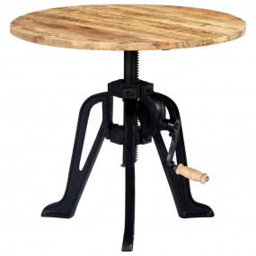 Side Table Brown, Black Solid mango wood, Cast iron