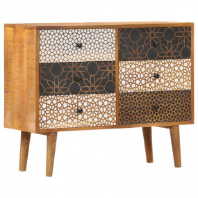 Sideboard Brown with printed patterns Solid mango wood,...