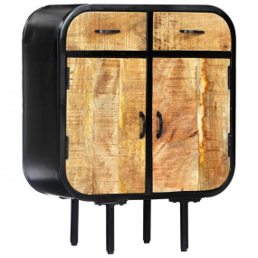 Sideboard Brown and Black Solid mango wood, powder-coat...