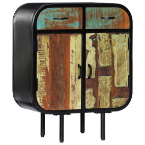 Sideboard Multicolor Solid reclaimed wood, powder-coate...