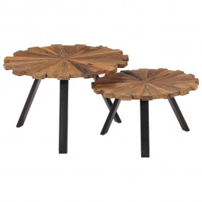 Coffee Table Multicolor Solid reclaimed wood, Powder-co...