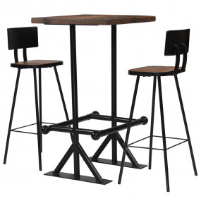 Bar Set Multicolor Solid reclaimed wood and powder-coat...