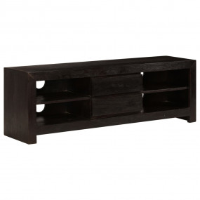 TV Cabinet Dark Brown Solid Acacia Wood 47.2x11.8x15.7 ...