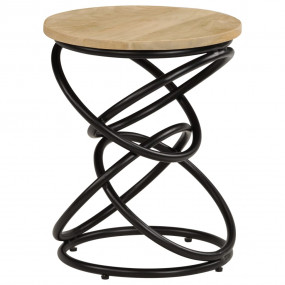End Table Brown and Black Solid mango wood Medium Durab...