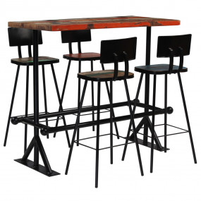 Bar Set Multicolor Solid Reclaimed Wood Standard Indust...