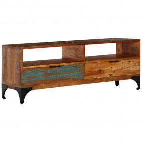 Tv Stand Multicolored Solid reclaimed wood and metal Me...