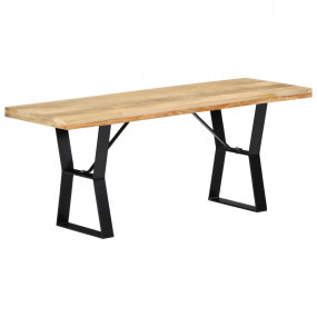 Bench Brown and Black Solid Mango Wood and Powder-Coate...