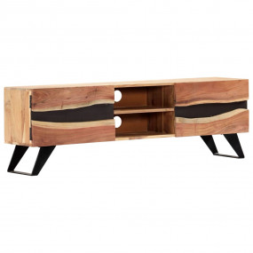 TV Stand Natural acacia Solid Acacia wood 55.1 in TV St...
