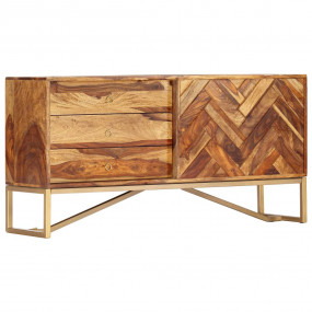 Sideboard Brown Solid sheesham wood and brass powder-co...