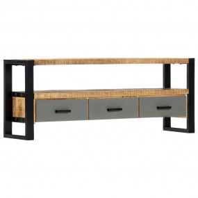 TV Cabinet Natural Mango Wood and Black