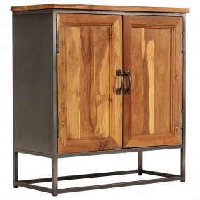 Sideboard Brown and Grey Recycled Teak and Steel Medium...