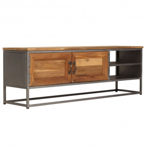 TV Cabinet Recycled Teak Recycled Teak and Steel Medium