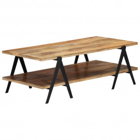 Coffee Table Brown Solid mango wood, powder-coated stee...