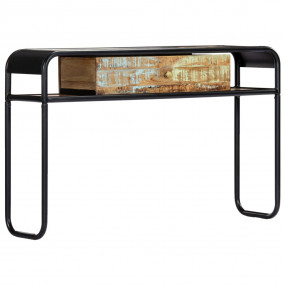 Console Table Multicolored Solid reclaimed wood, powder...