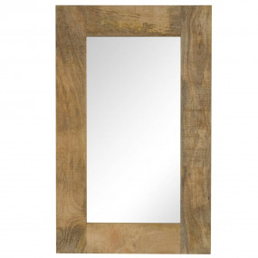 Mirror Natural wood color Solid mango wood frame and gl...