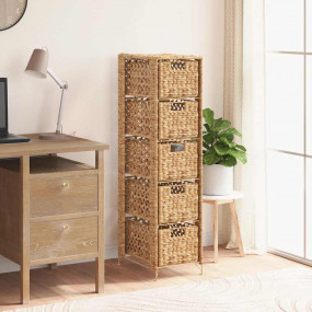 Storage Unit Brown Water hyacinth, Metal Compact Storag...