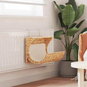 Cat Bed Brown Water hyacinth, Metal, Polyester 14.6 x 7...