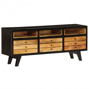 TV Stand Black and brown Solid mango wood Medium TV Sta...
