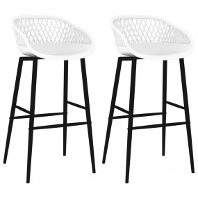 Bar Chair Set of 2 White PP, metal Standard Ergonomic