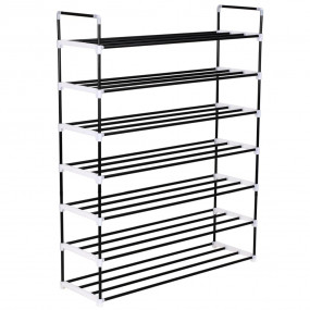 Shoe Rack Black Metal and Plastic Large Shoe Rack Recta...