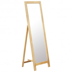 Freestanding Mirror Natural Oak Brown Solid Oak Wood, G...