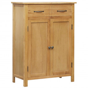 Shoe Cabinet Natural Oak Solid Oak Wood, MDF with Oak V...