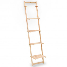 Ladder Wall Shelf Beige Solid Cedar Wood Compact