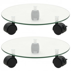 Plant Roller Set of 2 Transparent Tempered Glass 11 in ...