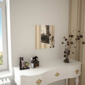 Wall Mirror Transparent Glass 16 x 16 in Minimalistic