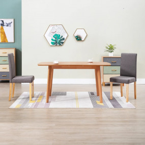 Dining Chair Set of 2 Taupe Fabric Standard Durable