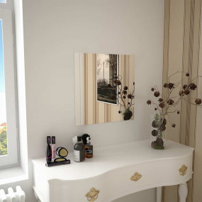 Wall Mirror Transparent Glass 19.7 x 19.7 in Minimalist...