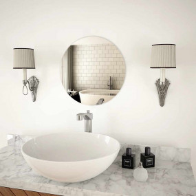 Wall Mirror Transparent Glass 15.7 in Wall mounting Wal...