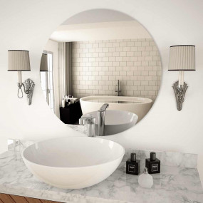 Wall Mirror Transparent Glass 27.6 in diameter Wall mou...
