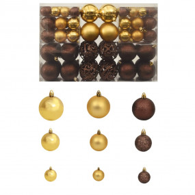 Christmas Ball Set of 100 Brown Plastic 1.2 in, 1.6 in,...