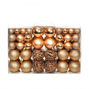 Christmas Ball Set of 100 Rose and Gold Plastic Small