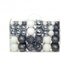 Christmas Ball Set of 100 White, Grey Plastic Small, Me...